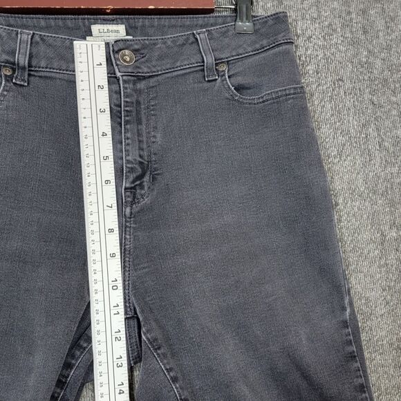 LL Bean True Shape Jeans Womens 12 MT Black High Rise Straight Leg Classic Fit - Picture 4 of 13